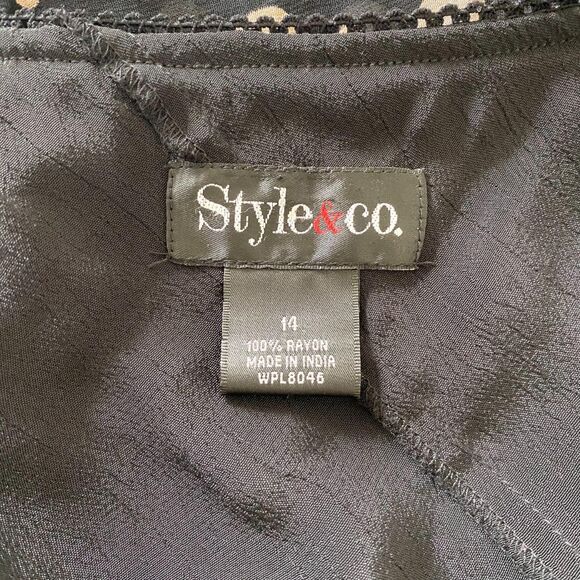 Early 2000's Cream White Polkadot Black Mesh Tiered Frilly Midi Skirt 14 / L - Picture 7 of 7